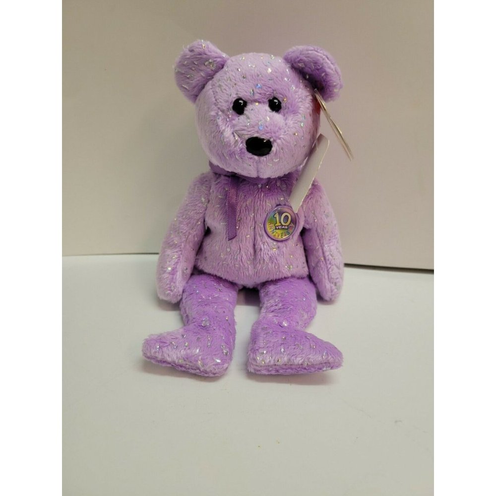 Original 2003 Ty Beanie Baby Decade Retired Purple Plush Toy